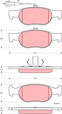 TRW GDB1564 - Brake Pad Set, disc brake www.autospares.lv