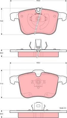 TRW GDB1567 - Brake Pad Set, disc brake www.autospares.lv