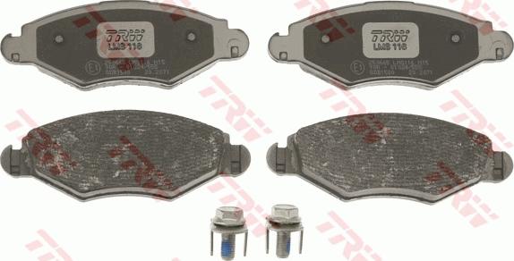 TRW GDB1500 - Тормозные колодки, дисковые, комплект www.autospares.lv