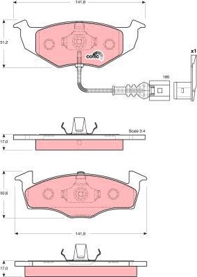 TRW GDB1586 - Brake Pad Set, disc brake www.autospares.lv