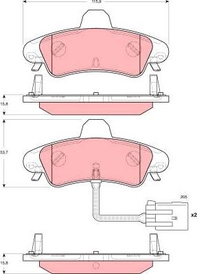 TRW GDB1581 - Bremžu uzliku kompl., Disku bremzes www.autospares.lv