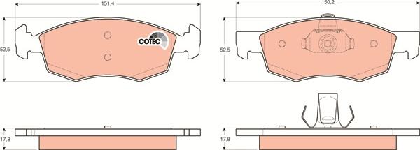 TRW GDB1588 - Bremžu uzliku kompl., Disku bremzes www.autospares.lv