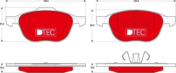 TRW GDB1583DTE - Тормозные колодки, дисковые, комплект www.autospares.lv