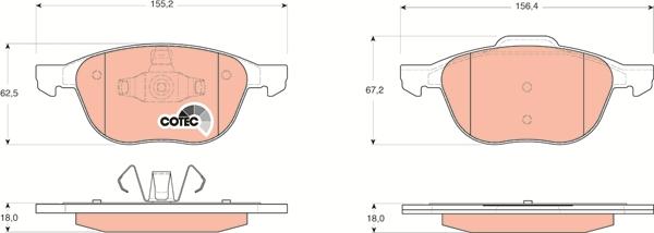 TRW GDB1583 - Brake Pad Set, disc brake www.autospares.lv