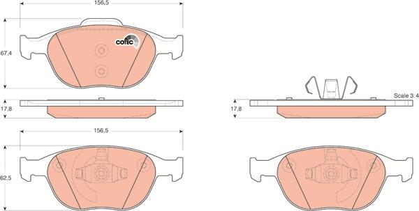 TRW GDB1532 - Brake Pad Set, disc brake www.autospares.lv