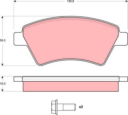 TRW GDB1524 - Bremžu uzliku kompl., Disku bremzes www.autospares.lv