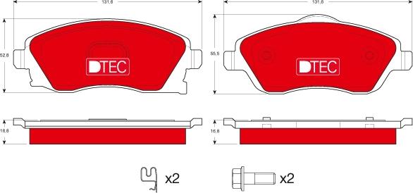 TRW GDB1570DTE - Bremžu uzliku kompl., Disku bremzes www.autospares.lv