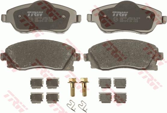 TRW GDB1570 - Тормозные колодки, дисковые, комплект www.autospares.lv