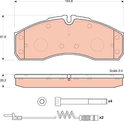 TRW GDB1694 - Тормозные колодки, дисковые, комплект www.autospares.lv