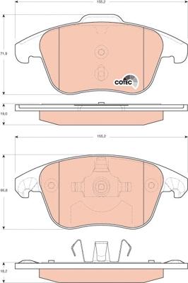 TRW GDB1691 - Тормозные колодки, дисковые, комплект www.autospares.lv