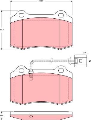 TRW GDB1644 - Тормозные колодки, дисковые, комплект www.autospares.lv