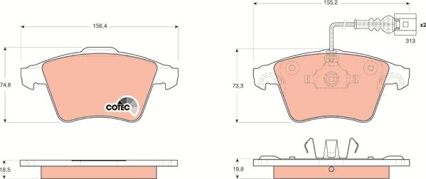 TRW GDB1651 - Bremžu uzliku kompl., Disku bremzes www.autospares.lv