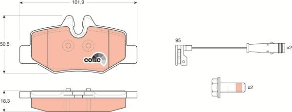 TRW GDB1601 - Bremžu uzliku kompl., Disku bremzes www.autospares.lv