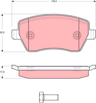 TRW GDB1614 - Brake Pad Set, disc brake www.autospares.lv