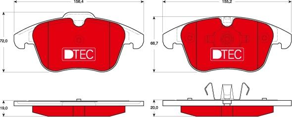 TRW GDB1683DTE - Тормозные колодки, дисковые, комплект www.autospares.lv