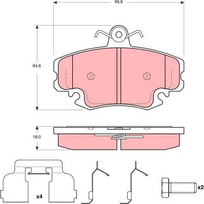 TRW GDB1635 - Brake Pad Set, disc brake www.autospares.lv