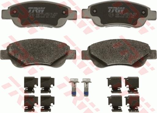 TRW GDB1633 - Тормозные колодки, дисковые, комплект www.autospares.lv