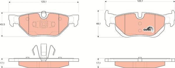 TRW GDB1626 - Brake Pad Set, disc brake www.autospares.lv