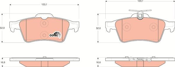 TRW GDB1621 - Brake Pad Set, disc brake www.autospares.lv