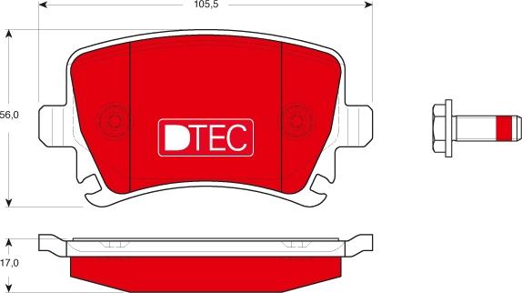 TRW GDB1622DTE - Brake Pad Set, disc brake www.autospares.lv