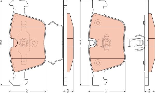 TRW GDB1675 - Bremžu uzliku kompl., Disku bremzes www.autospares.lv