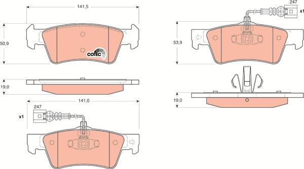 TRW GDB1672 - Brake Pad Set, disc brake www.autospares.lv