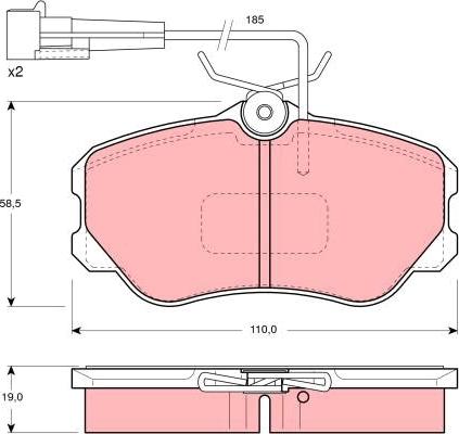 TRW GDB1095 - Brake Pad Set, disc brake www.autospares.lv