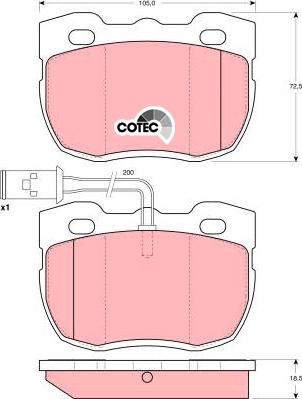 TRW GDB1093 - Тормозные колодки, дисковые, комплект www.autospares.lv