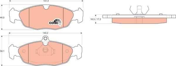 TRW GDB1040 - Brake Pad Set, disc brake www.autospares.lv