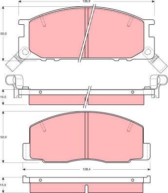 TRW GDB1043 - Brake Pad Set, disc brake www.autospares.lv