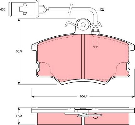 TRW GDB1054 - Bremžu uzliku kompl., Disku bremzes www.autospares.lv