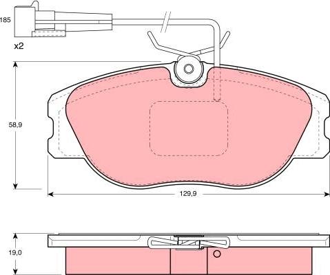 TRW GDB1058 - Тормозные колодки, дисковые, комплект www.autospares.lv