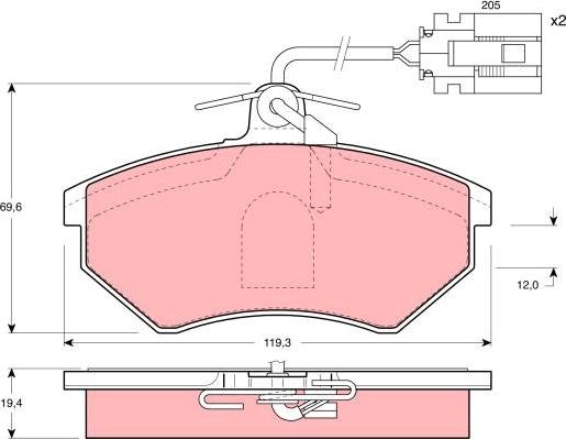 TRW GDB1057 - Bremžu uzliku kompl., Disku bremzes www.autospares.lv