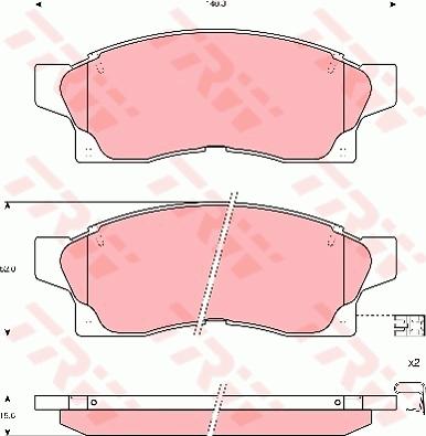 TRW GDB1062 - Bremžu uzliku kompl., Disku bremzes www.autospares.lv