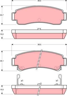 TRW GDB1014 - Bremžu uzliku kompl., Disku bremzes autospares.lv