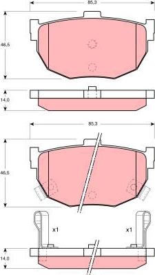 TRW GDB1010AT - Bremžu uzliku kompl., Disku bremzes www.autospares.lv