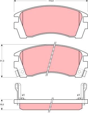 TRW GDB1013 - Bremžu uzliku kompl., Disku bremzes www.autospares.lv