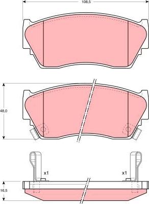 TRW GDB1012AT - Bremžu uzliku kompl., Disku bremzes www.autospares.lv