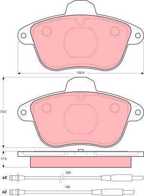 TRW GDB1085 - Bremžu uzliku kompl., Disku bremzes www.autospares.lv