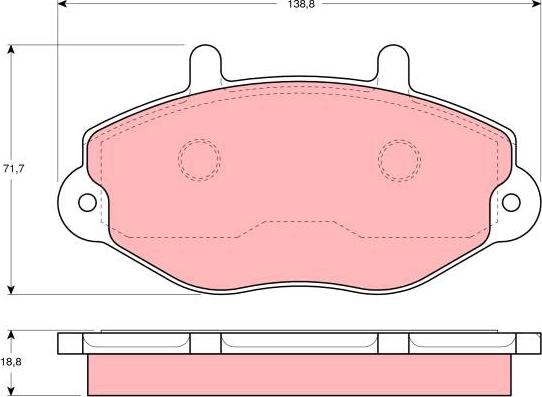 TRW GDB1080AT - Bremžu uzliku kompl., Disku bremzes www.autospares.lv