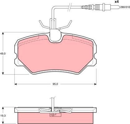 TRW GDB1039 - Тормозные колодки, дисковые, комплект www.autospares.lv