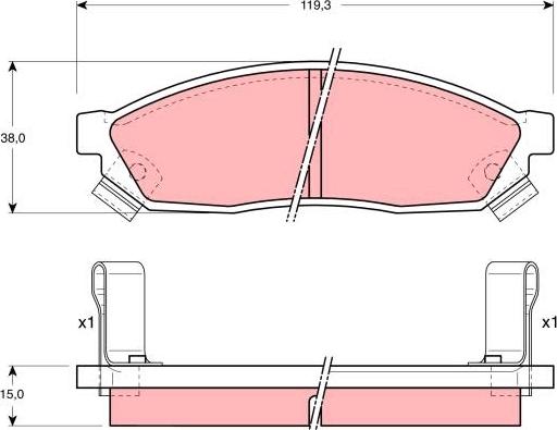 TRW GDB1038 - Bremžu uzliku kompl., Disku bremzes www.autospares.lv