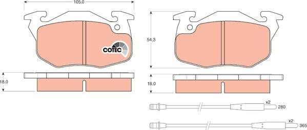 TRW GDB1033 - Brake Pad Set, disc brake www.autospares.lv