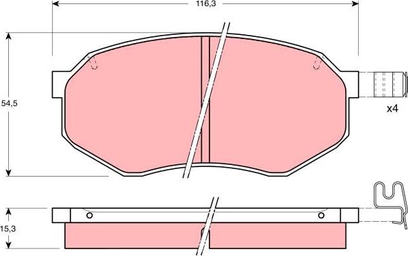 TRW GDB1026 - Тормозные колодки, дисковые, комплект www.autospares.lv