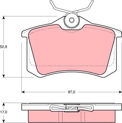 TRW GDB1196 - Brake Pad Set, disc brake www.autospares.lv