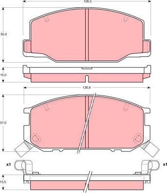 TRW GDB1190DT - Bremžu uzliku kompl., Disku bremzes autospares.lv