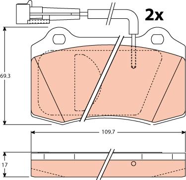 TRW GDB1191 - Bremžu uzliku kompl., Disku bremzes autospares.lv