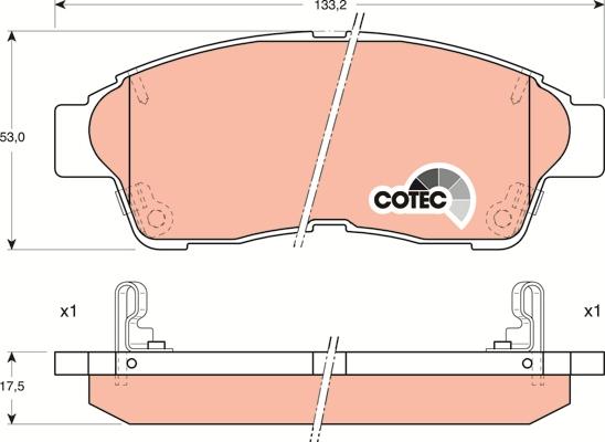 TRW GDB1143 - Brake Pad Set, disc brake www.autospares.lv