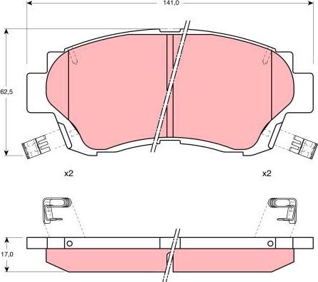 TRW GDB1142DT - Тормозные колодки, дисковые, комплект www.autospares.lv