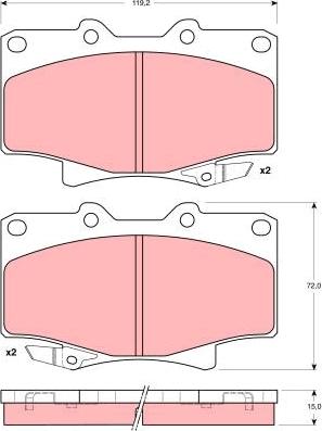 TRW GDB1154 - Bremžu uzliku kompl., Disku bremzes www.autospares.lv